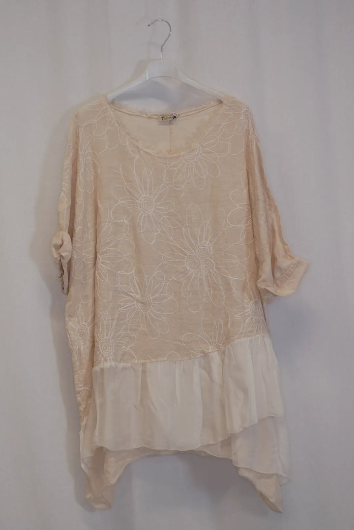 Tunika kukkakirjailulla XL/XXL Elviira